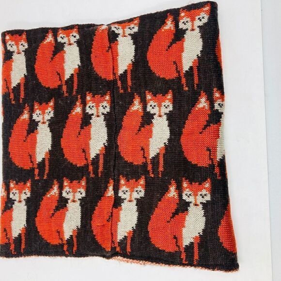 Collection Eighteen Infinity Knit & Fleece Scarf Foxes Brown Orange Soft 14x14” - Picture 8 of 8